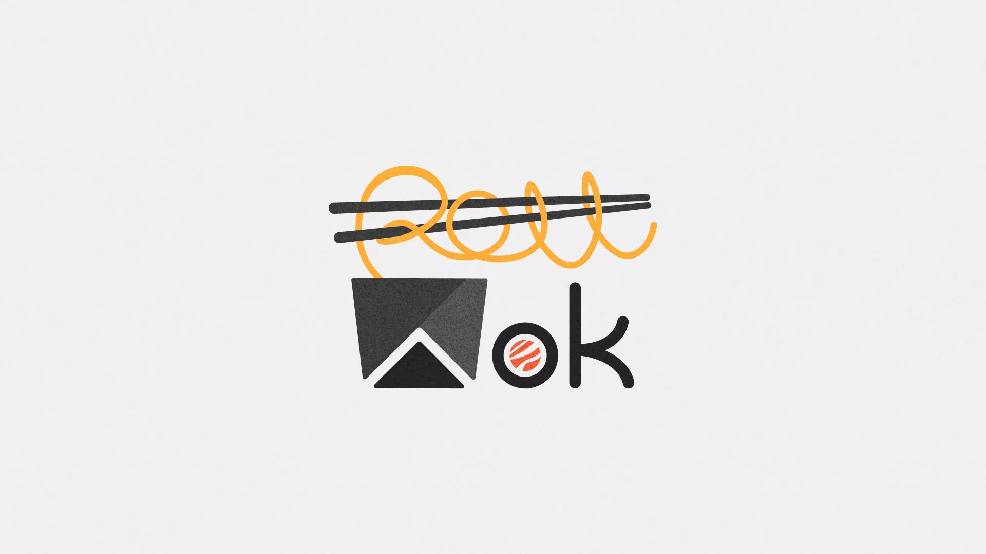 Разработка логотипа суши-бара «Roll Wok Club» в Фокино